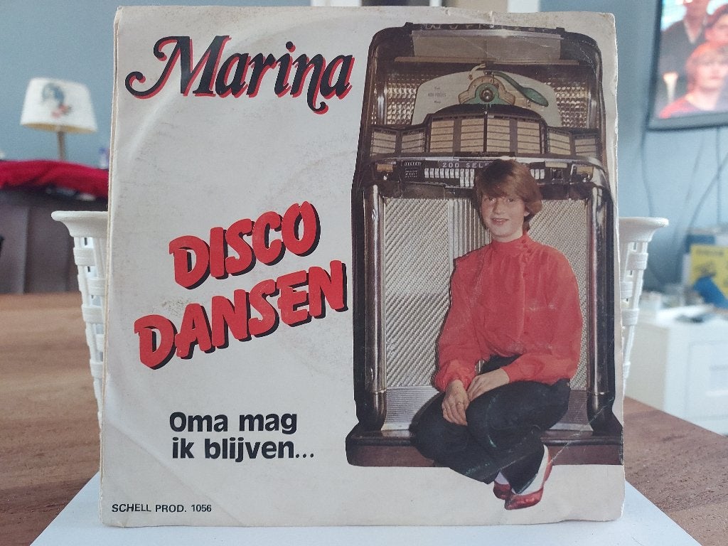 7" Single Marina - Disco Dansen / Oma Mag Ik Blijven, Gebruikt, 7 inch, Ophalen of Verzenden, Overige typen