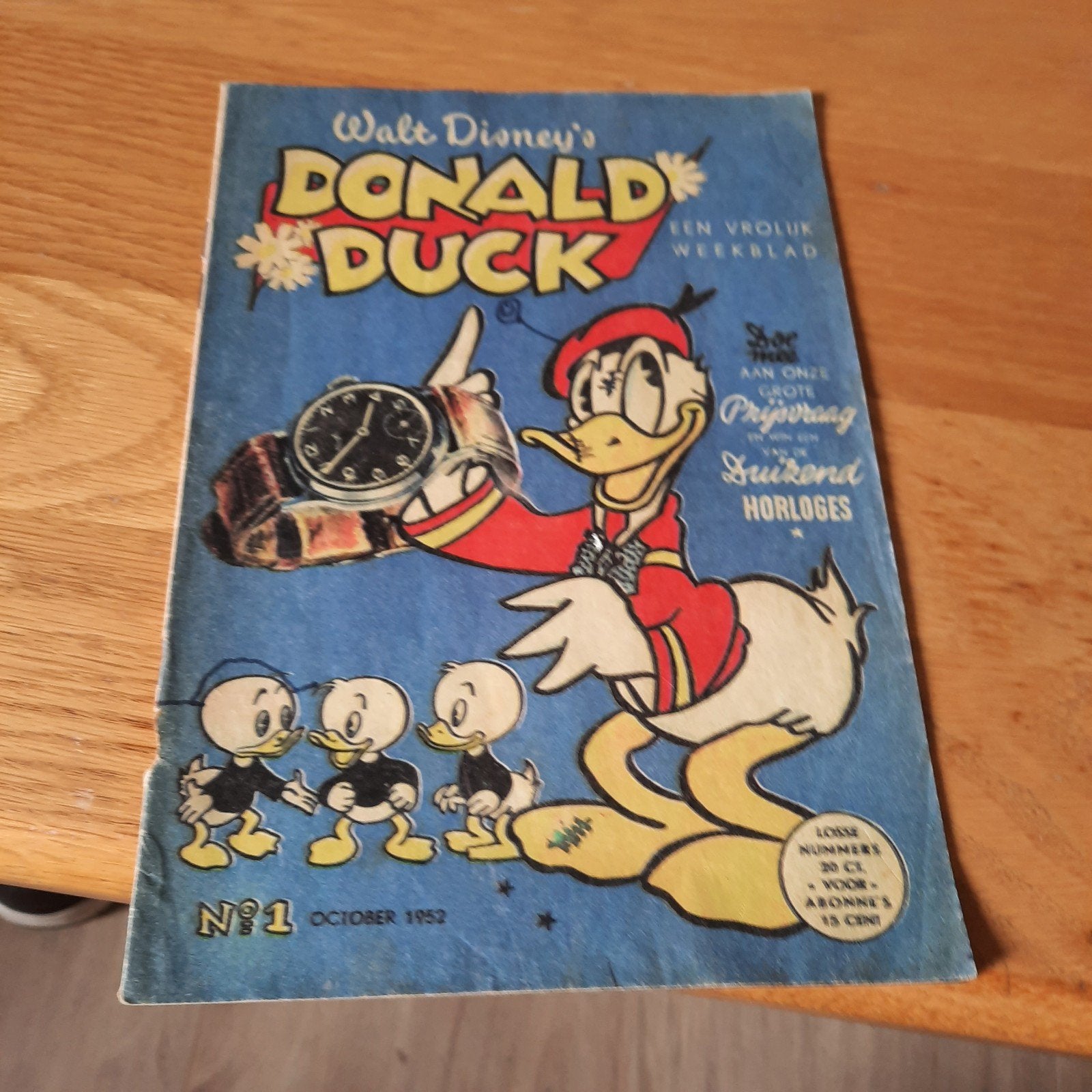 Donald Duck Weekblad Nr. 1 Oktober 1952 (Herdruk), Eén stripboek, Ophalen of Verzenden, Gelezen, Walt Disney