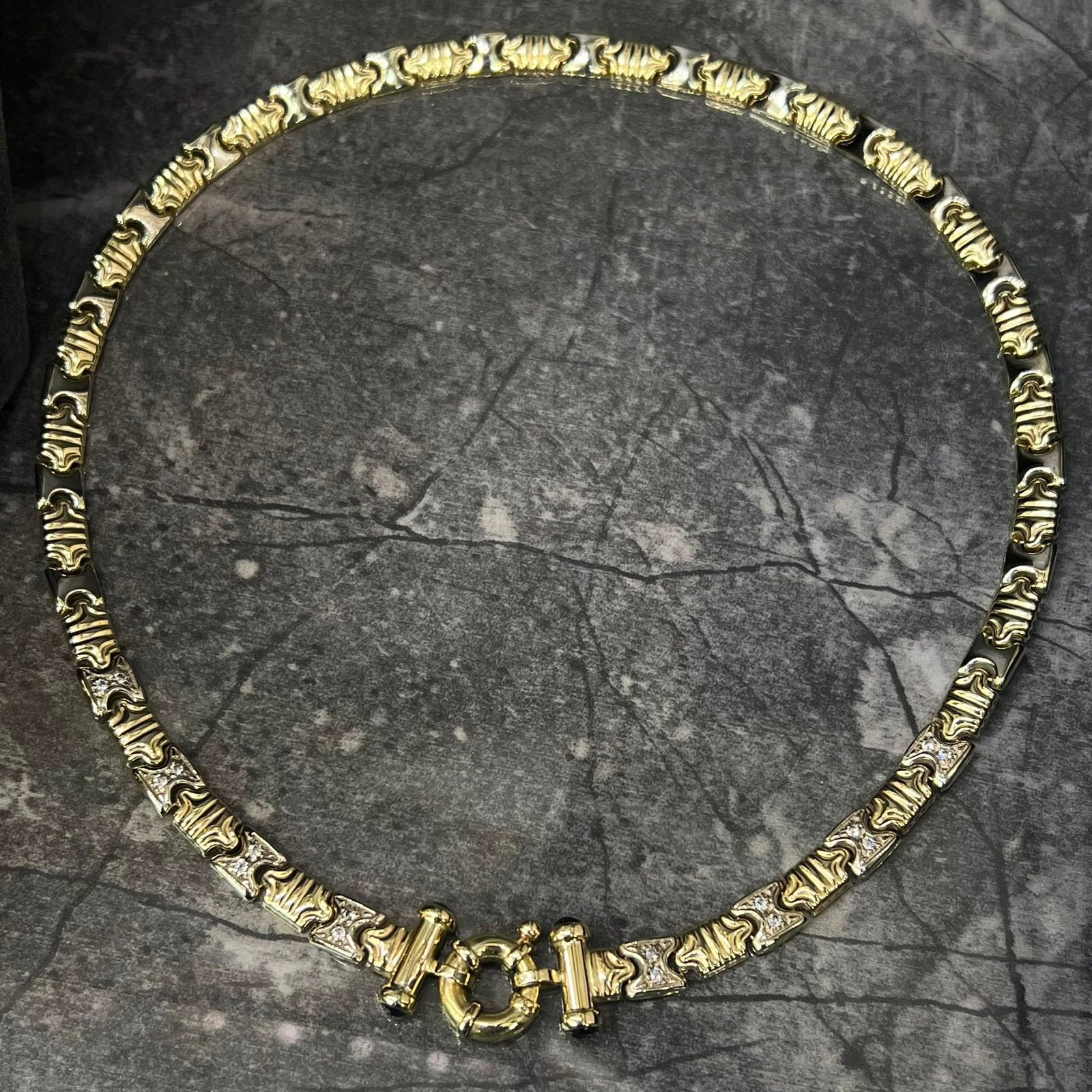 Foto 11 van Prachtige 14k gouden bulgari set ketting armband en ring