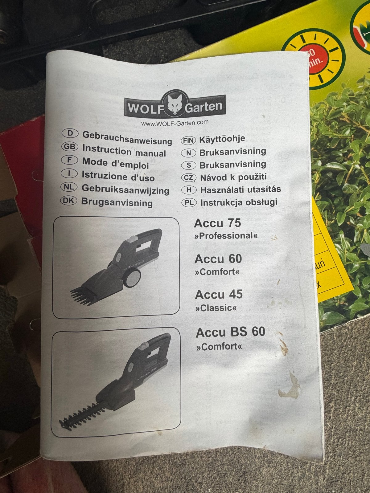 Wolf Accu Buxusschaar BS 60 Comfort - Goed Werkend, Ophalen of Verzenden, Snoeigereedschap