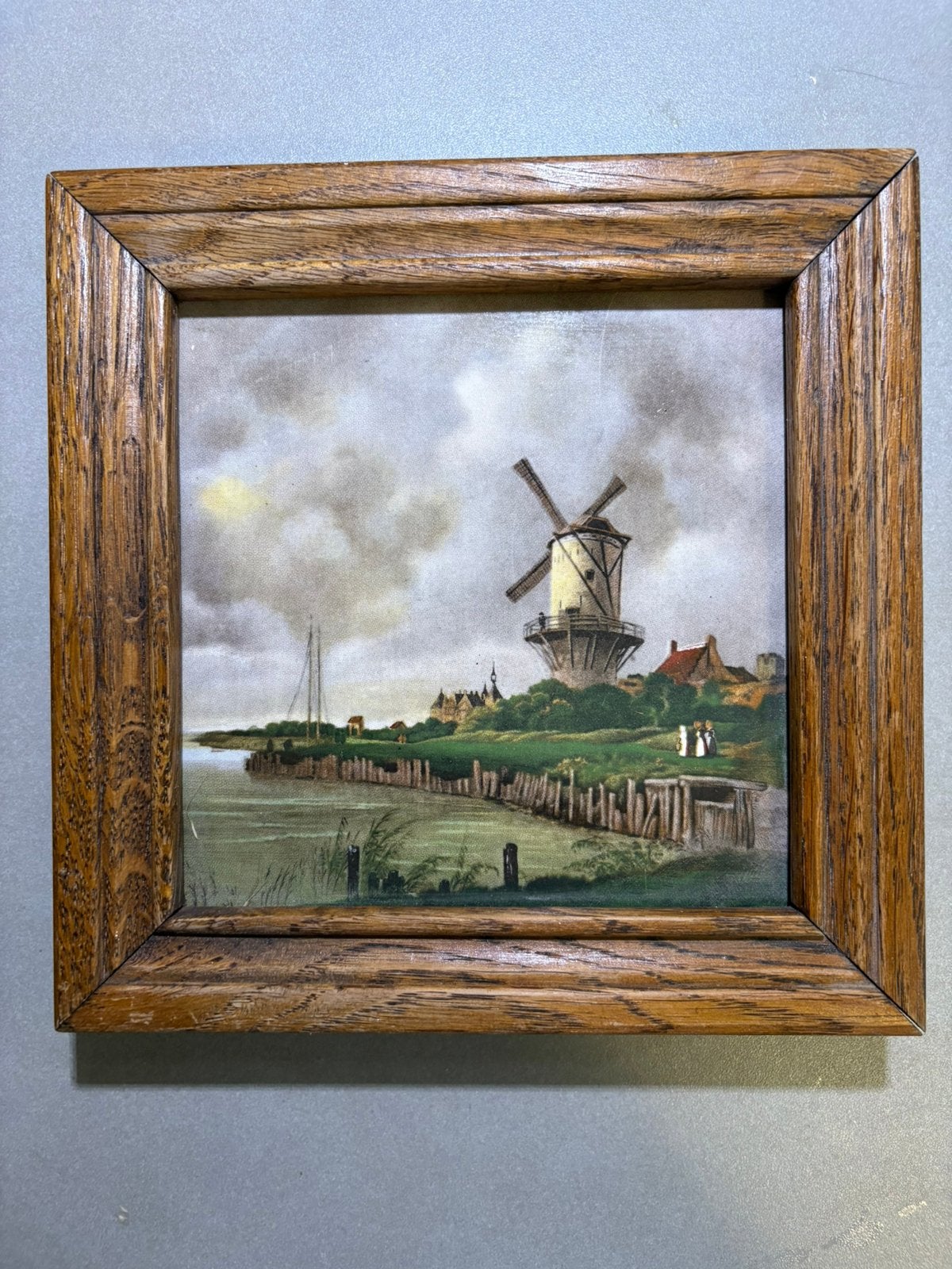vintage keramische tegel met een Hollandse molen, Royal Mosa, Ophalen