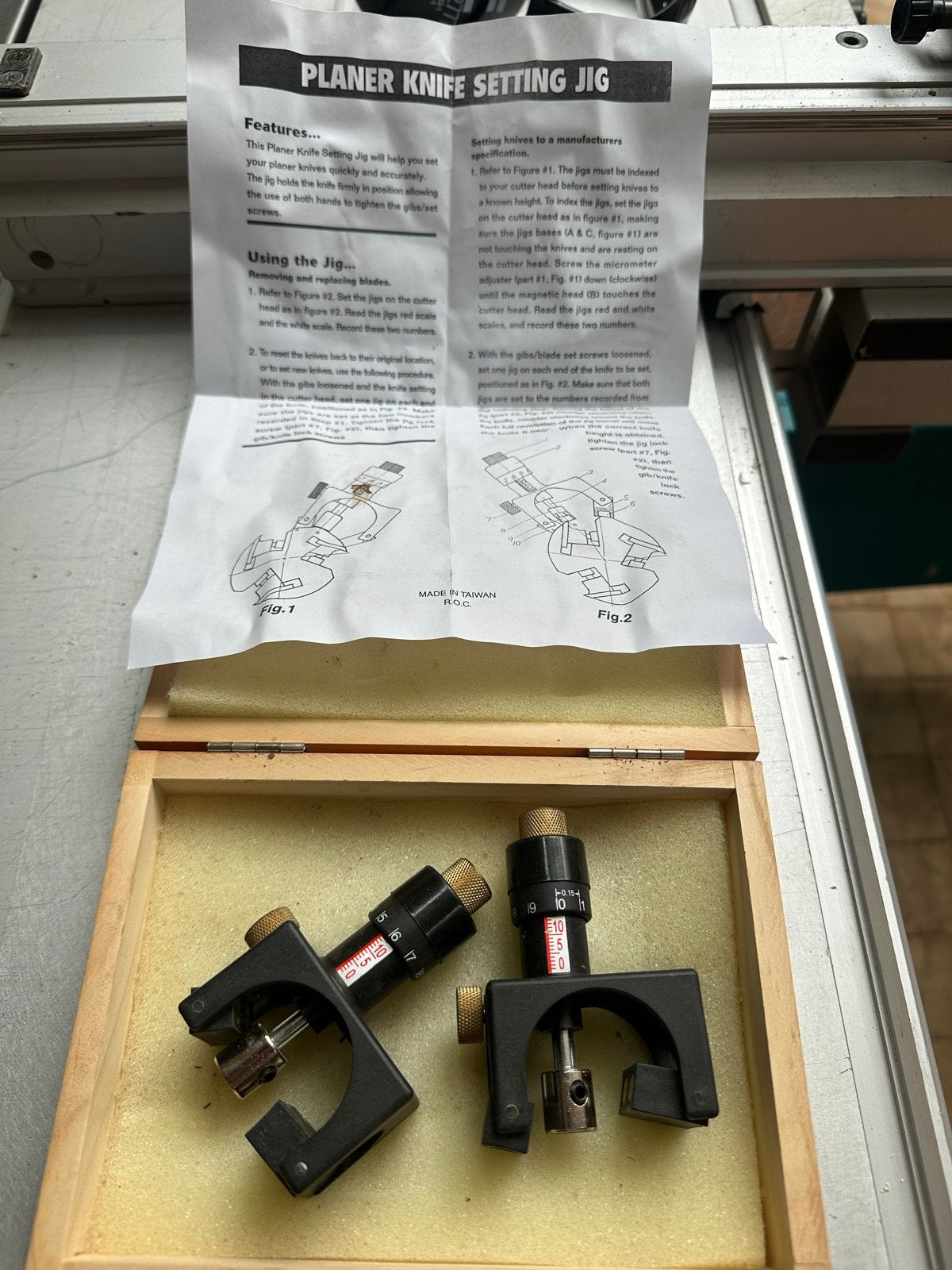 Afstelset voor vlakbankmessen - Planer Knife Setting Jig, Ophalen, Zo goed als nieuw, Overige typen, Overige merken