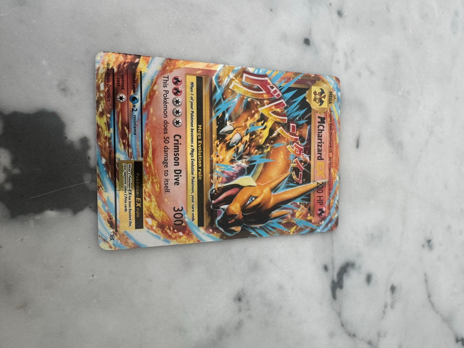 Mega Charizard EX Pokémon Kaart, Ophalen of Verzenden, Gebruikt, Losse kaart