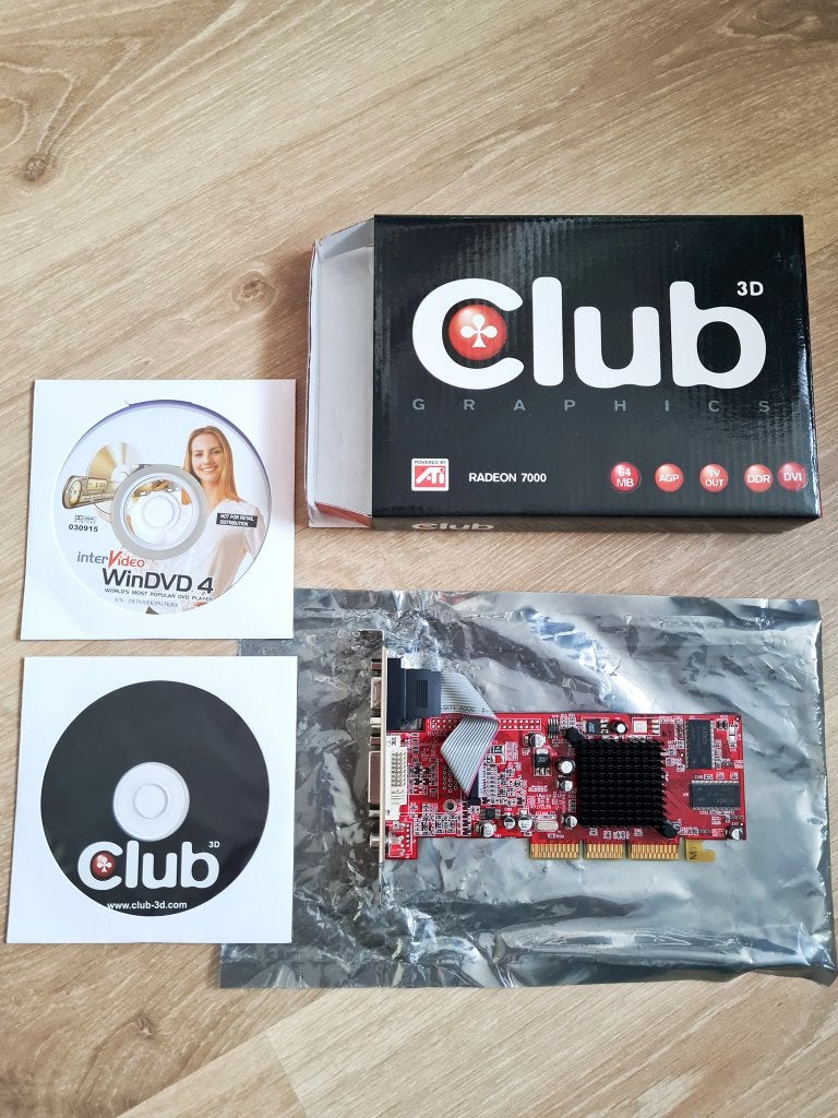 Club 3D ATI Radeon 7000 (AGP) boxed, AMD, GDDR, Ophalen of Verzenden, Zo goed als nieuw