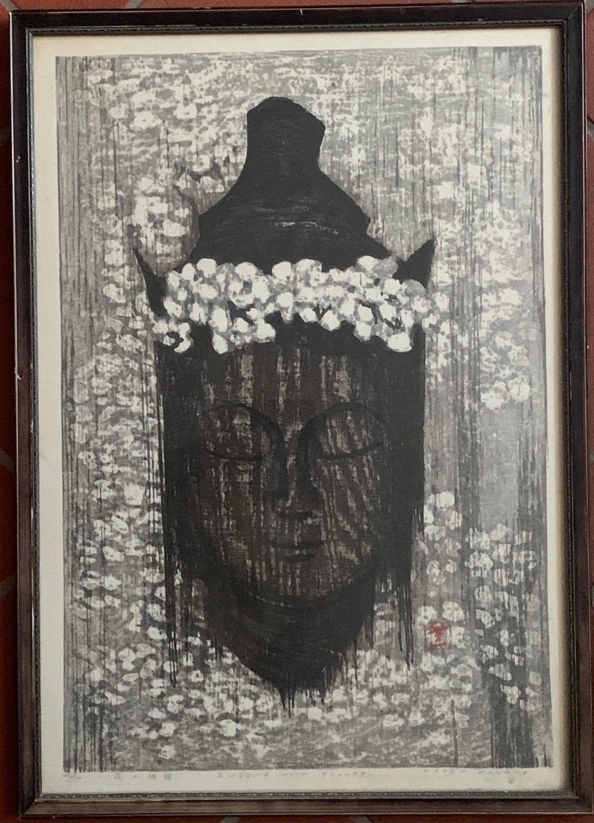 KAORU KAWANO JAPAN, 1916-1965, BUDDHA WITH FLOWER  SIGNED, Ritueel object, Ophalen of Verzenden, Overige herkomsten, Meerkleurig