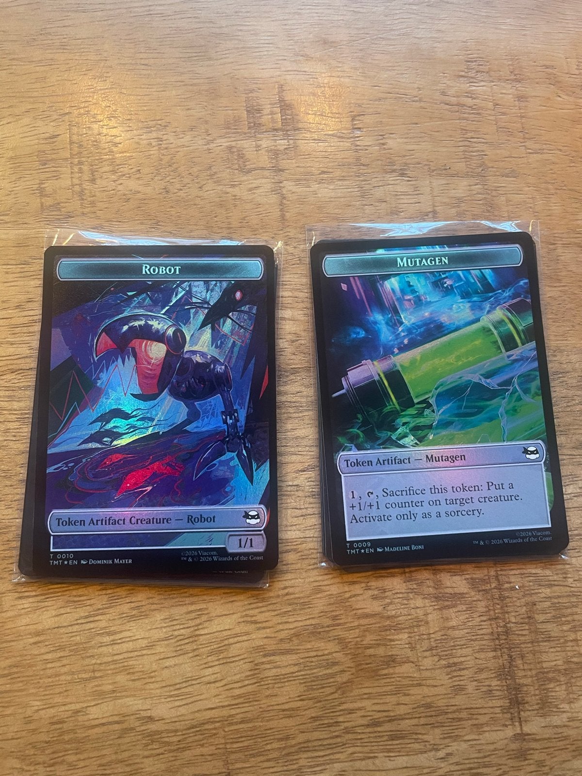 Mtg foil token Robot/Mutagen, Ophalen of Verzenden, Zo goed als nieuw, Losse kaart, Foil
