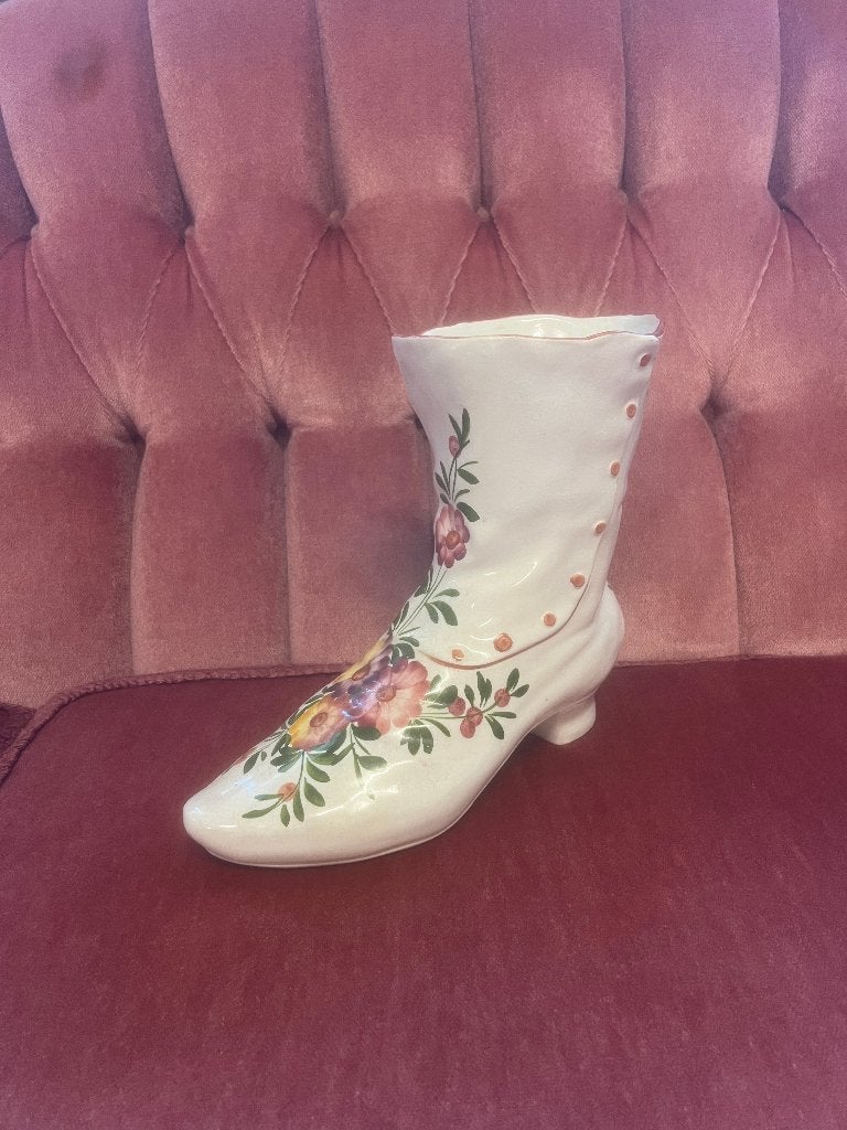 Decoratieve Keramische Laars met Bloemenpatroon, Ophalen of Verzenden
