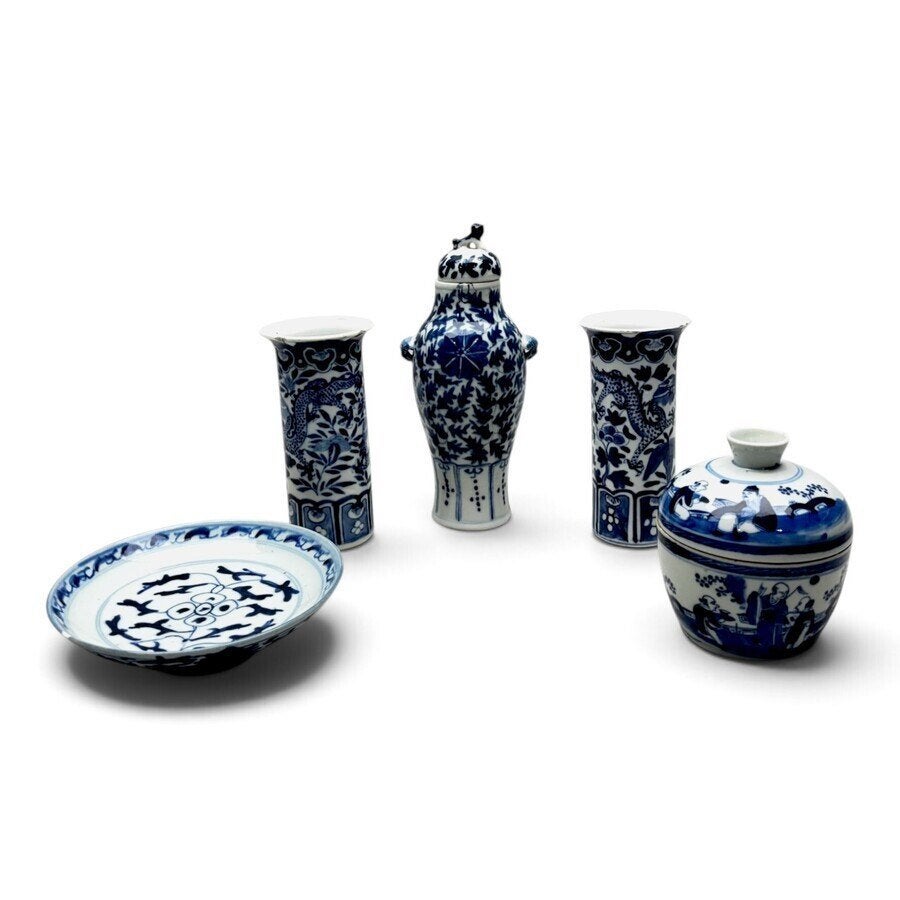 Lot 19e eeuws Chinees porselein (5x), Antiek en Kunst, Ophalen of Verzenden