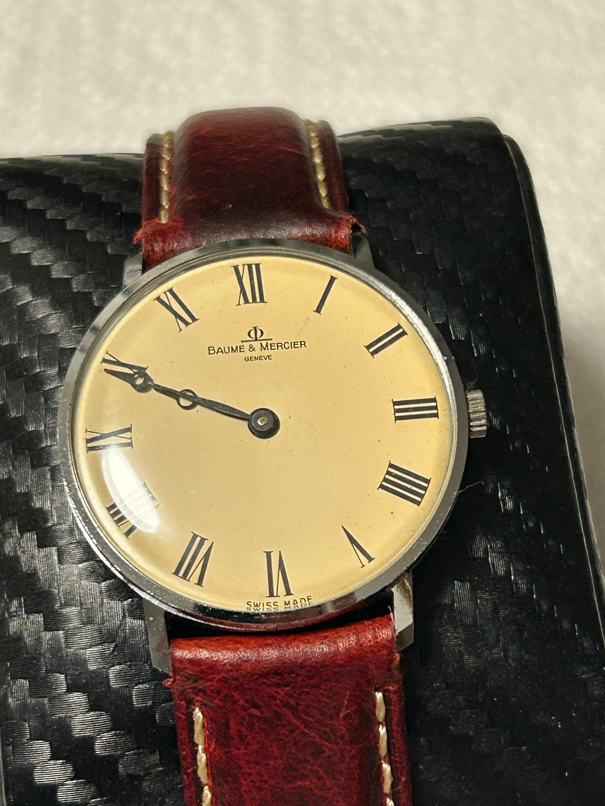 Baume & Mercier Genève Vintage Polshorloge met Romeinse Cijf, Overige merken, Staal, Met bandje, Polshorloge
