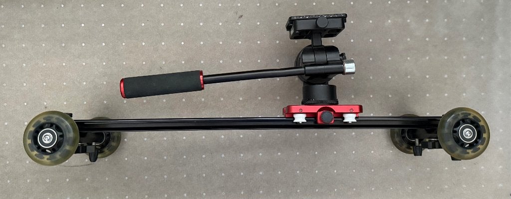 Redged RFH-79 video fluid head op Kamerar SD-1 Mark II dolly, Ophalen of Verzenden, Zo goed als nieuw, Balhoofd, Met balhoofd