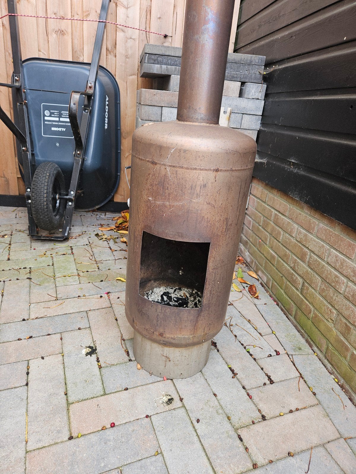 RVS Kachel / Tuinhaard / Vuurton, Tuin en Terras, Tuinhaarden, Ophalen, Zo goed als nieuw