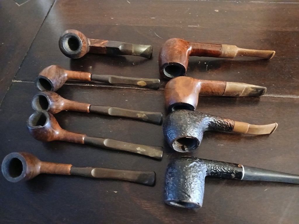 Collectie van 9 vintage tabakspijpen, Verzamelen, Ophalen of Verzenden, Gebruikt, (Water)pijp