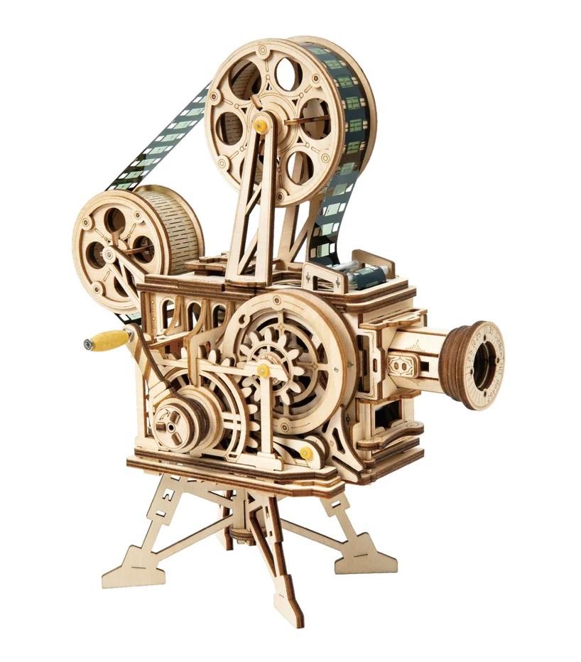 DIY met Robotime bouwpakket filmprojector, Film en tv, ROKR, Knutselwerk, Beige