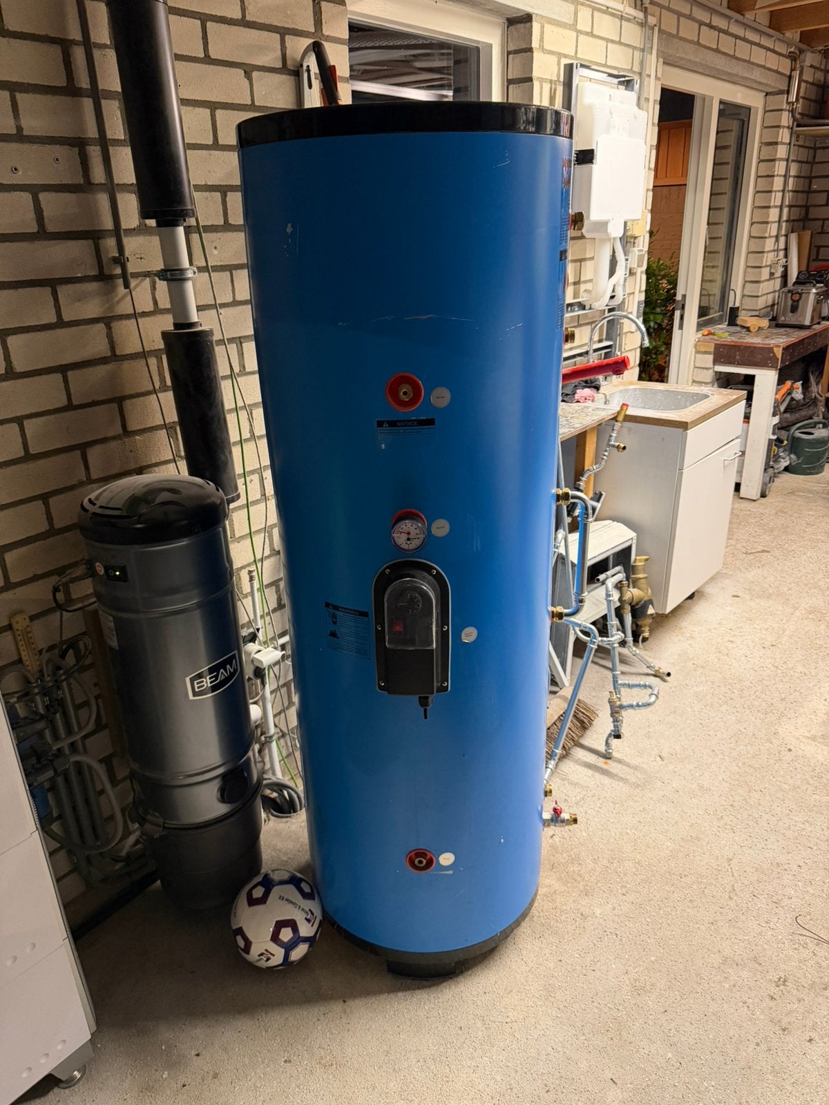 Buffervat 300 liter met 2 wisselaars, 100 liter of meer, Ophalen, Boiler, Minder dan 3 jaar oud