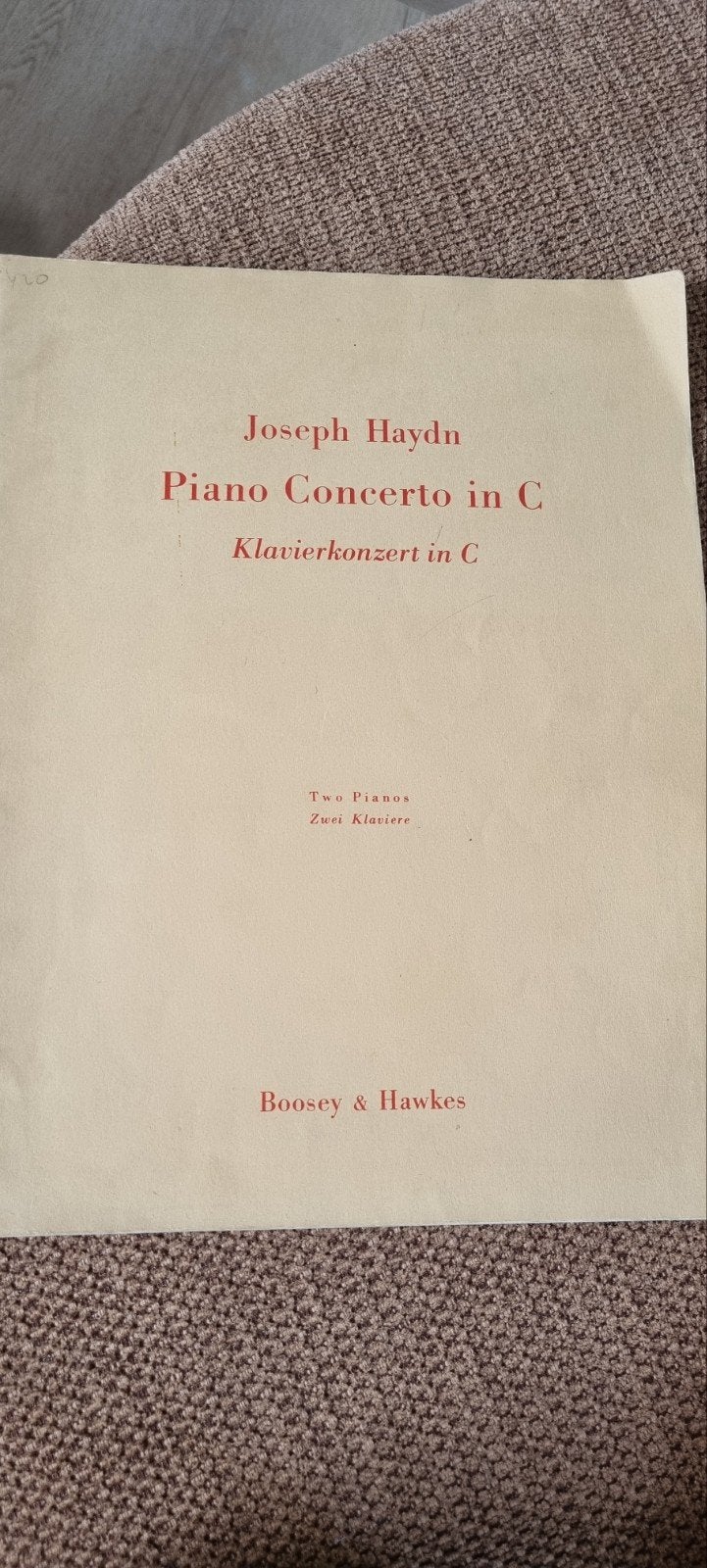 Joseph Haydn Pianoconcert in C - Boosey & Hawkes, Gebruikt, Klassiek, Ophalen of Verzenden, Artiest of Componist