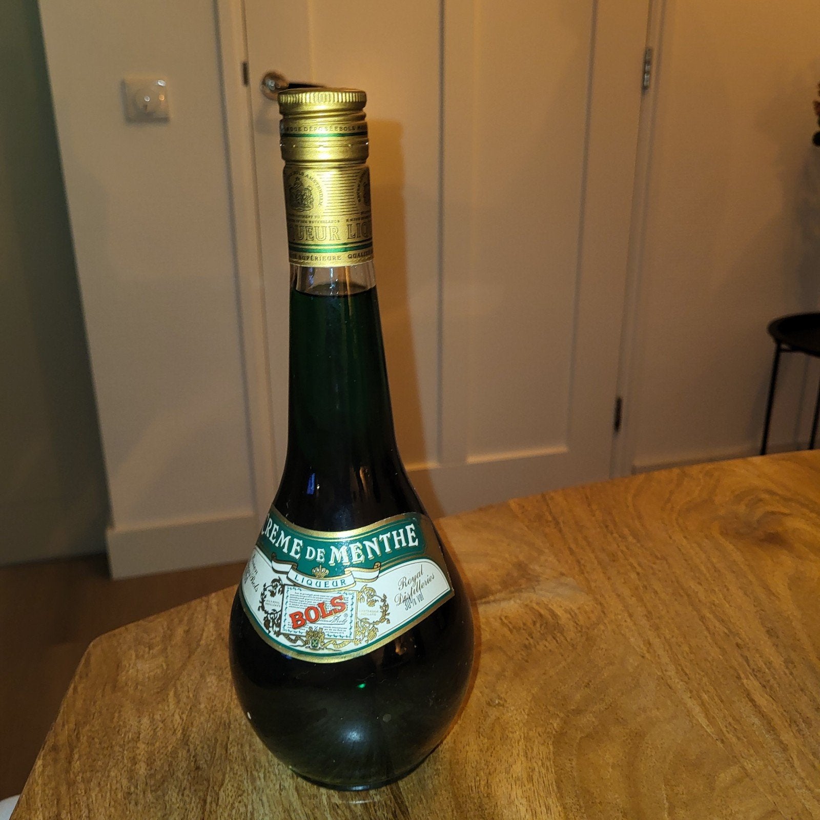 Vintage Bols Crème de Menthe Likeur - Groen, Ophalen of Verzenden