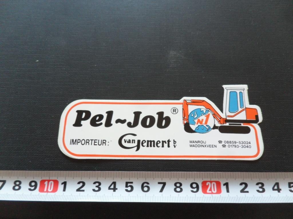sticker graafmachine pel-job van gemert wanroij waddinxveen, Verzamelen, Stickers, Zo goed als nieuw, Ophalen