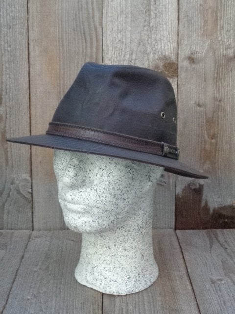 Hatland Headwear bruine leren hoed UPF50+ maten L en XL, Haven 49, Hoed, Geasluis@planet.nl, Nieuw