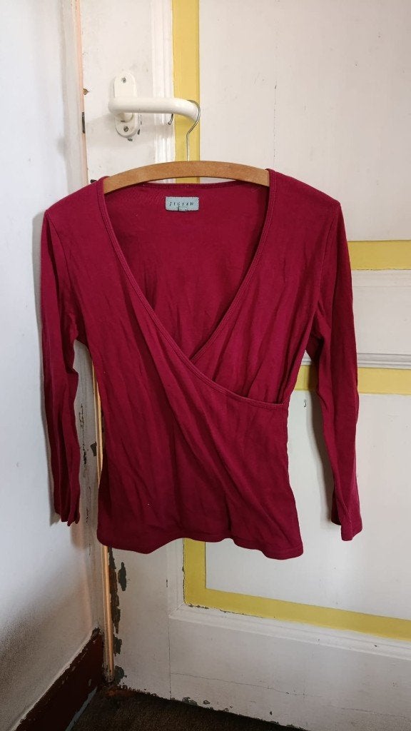 Jigsaw Rode Overlap Top Maat M, Kleding | Dames, Maat 38/40 (M), Jigsaw, Ophalen of Verzenden, Zo goed als nieuw