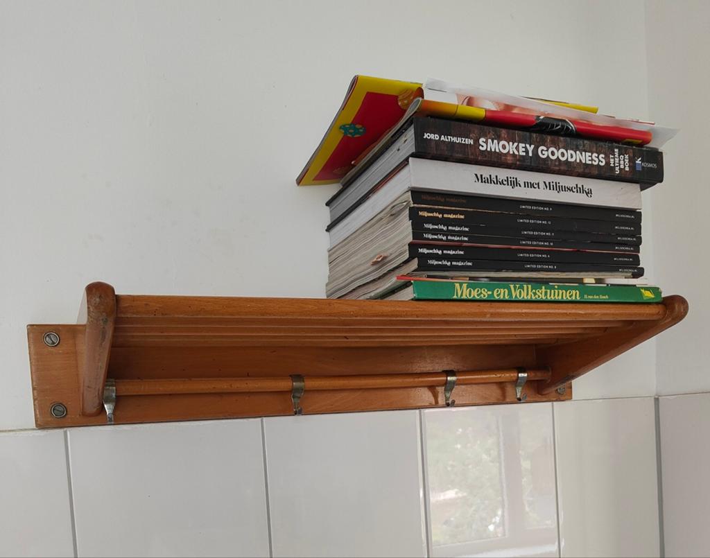 Vintage Bruynzeel Piet Zwart pannenrek 2x, Ophalen, Gebruikt, Zwart, 50 tot 100 cm