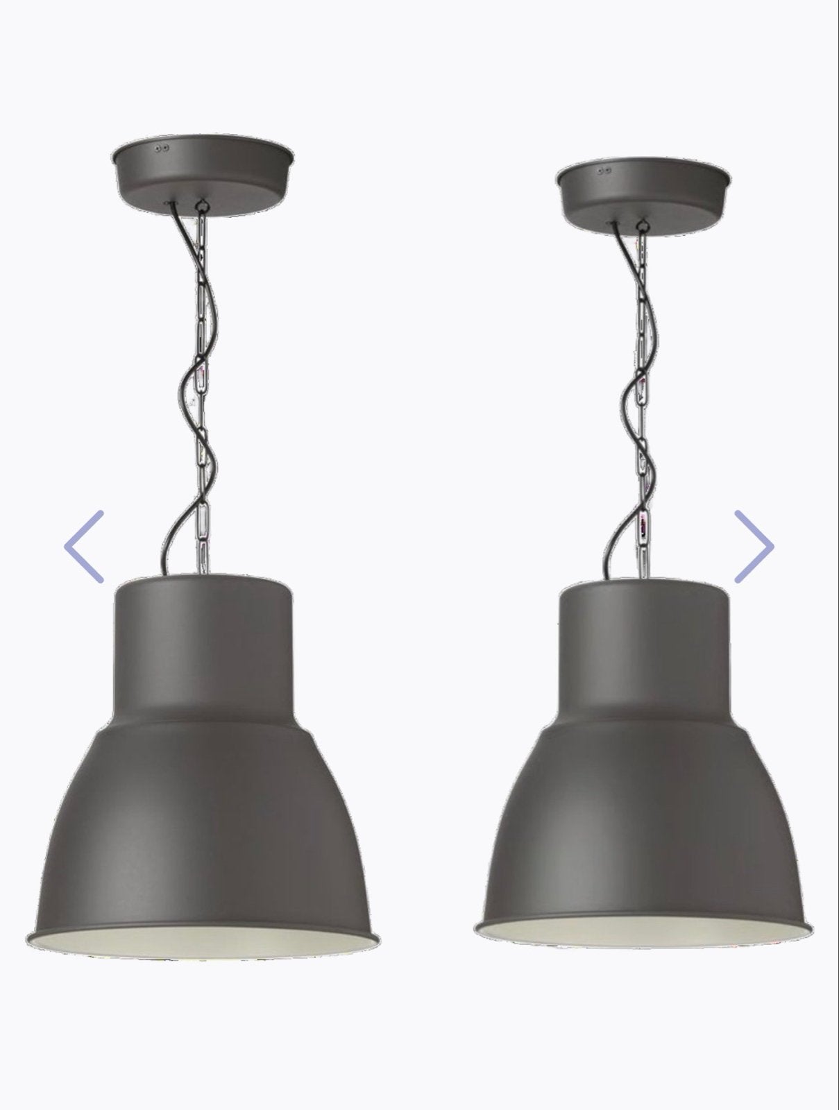 IKEA Hektar Hanglampen - 2x Groot, 1x Klein, Ophalen of Verzenden, Zo goed als nieuw, Metaal