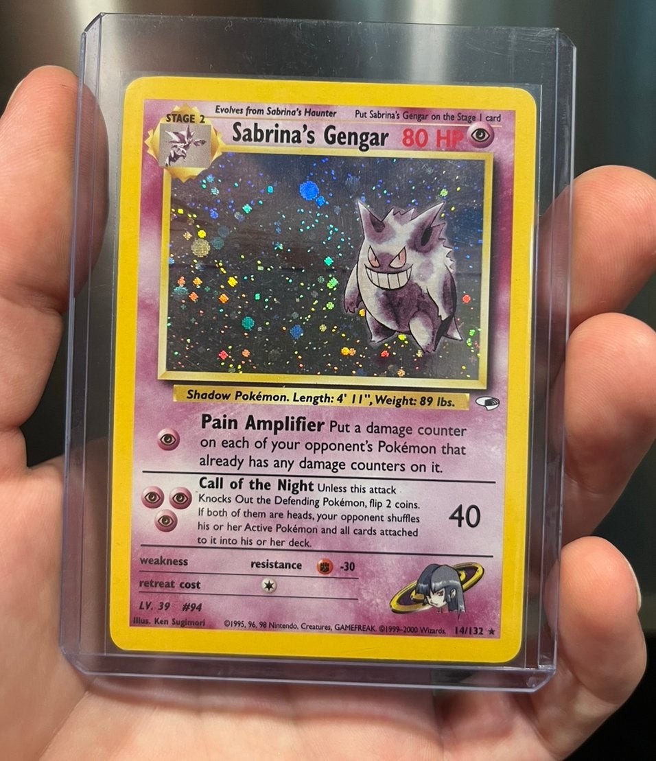 Sabrina’s Gengar 14/132 Gym Heroes - Tail swirl, Ophalen, Zo goed als nieuw, Losse kaart, Foil
