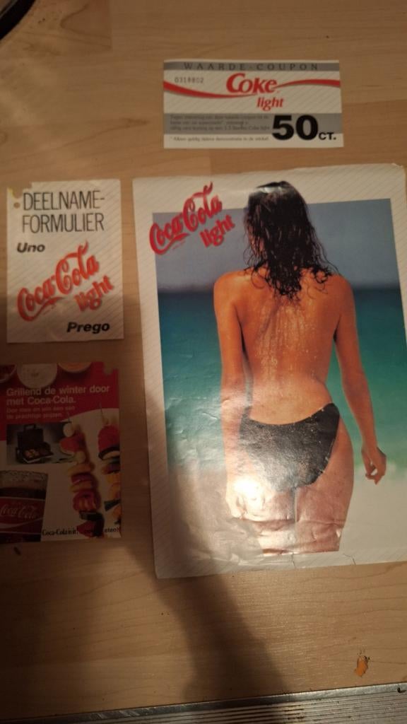 Oude Coca-Cola reclame: deelnameformulieren, coupon, poster, Ophalen of Verzenden