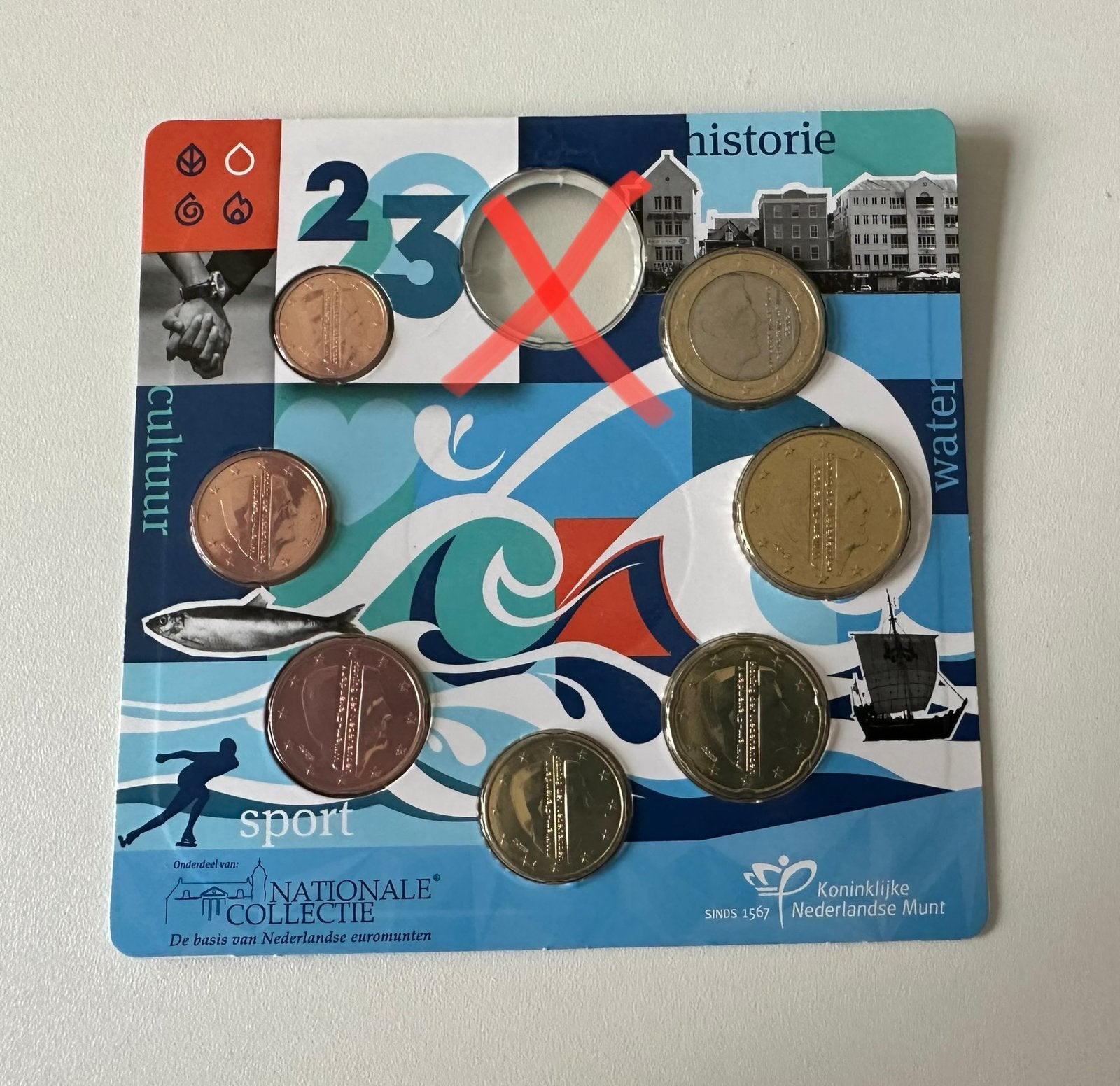Nederland 2023 Jaarset (7 munten) in UNC blister, Ophalen of Verzenden, Koningin Beatrix, Euro's, Setje