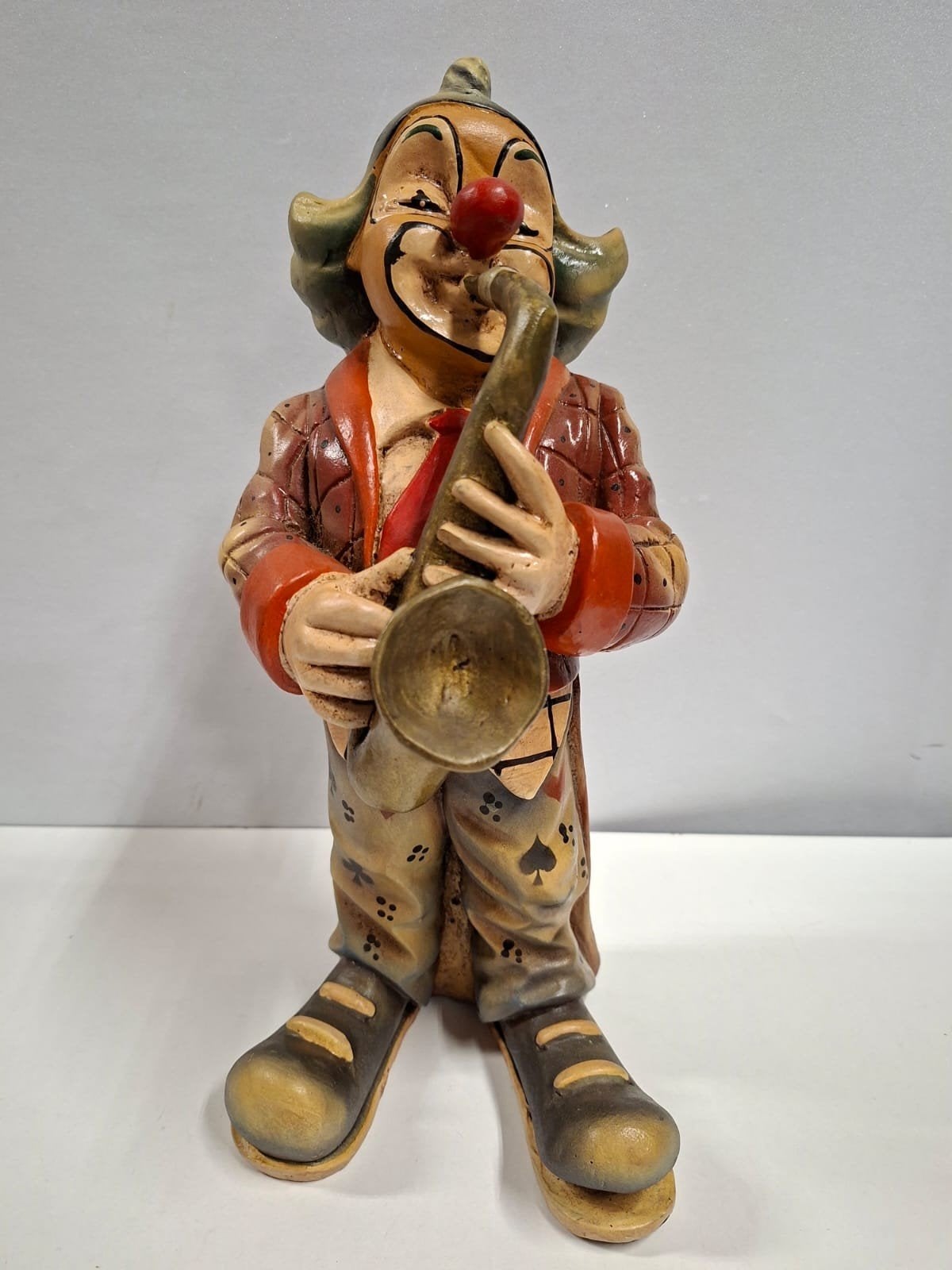 Vintage Clown Beeldje met Saxofoon - Decoratief, Ophalen of Verzenden, Carolina's Outlet, Carolinasoutlet@hotmail.com, Epelenberg 18