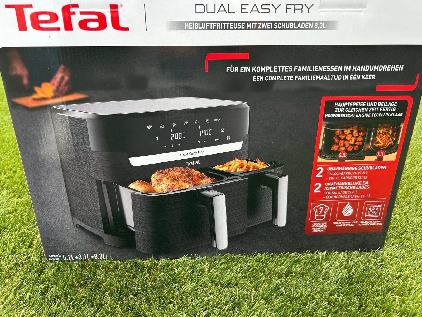 Tefal Dual Easy Fry heteluchtfriteuse 8.3L - Nieuw in doos, Witgoed en Apparatuur, Frituurpannen, 4 liter of meer, Ophalen, Nieuw