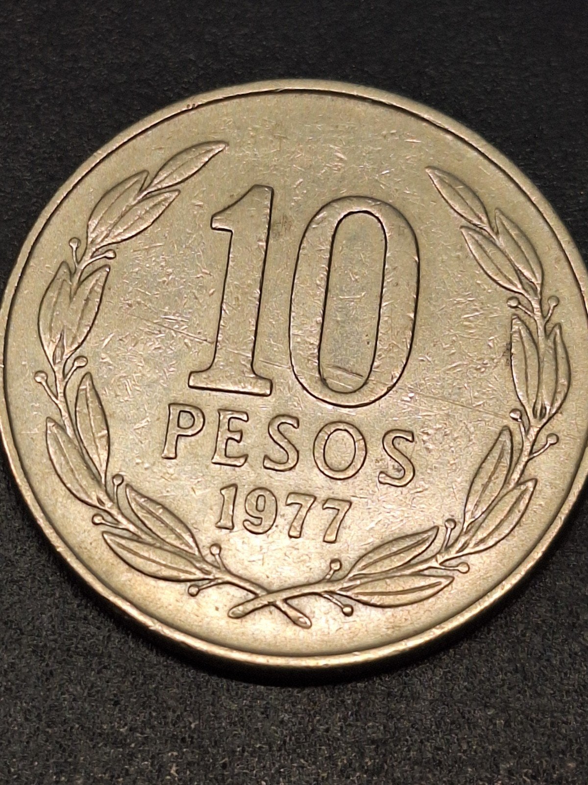 Chili 10  pesos 1977, Ophalen of Verzenden, Zuid-Amerika