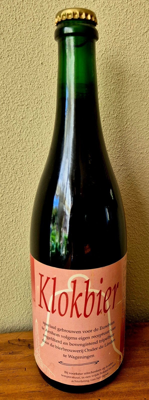 Fles Klok bier Eusebius te Arnhem 7 7%. Verzamel item, Ophalen of Verzenden, Zo goed als nieuw, Flesje(s), Overige merken
