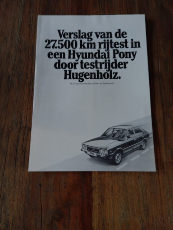 Hyundai Pony Verslag van de 27.500 km rijtest 1981 4 pag., Verzenden, Zo goed als nieuw, Overige merken