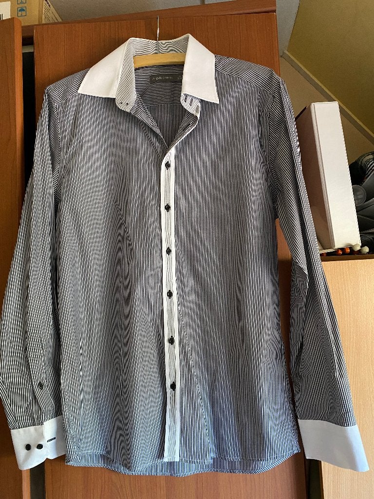 Angelo Litrico gestreept overhemd - Maat M (39/40), Kleding | Heren, Overhemden, Zo goed als nieuw, Halswijdte 39/40 (M), Blauw