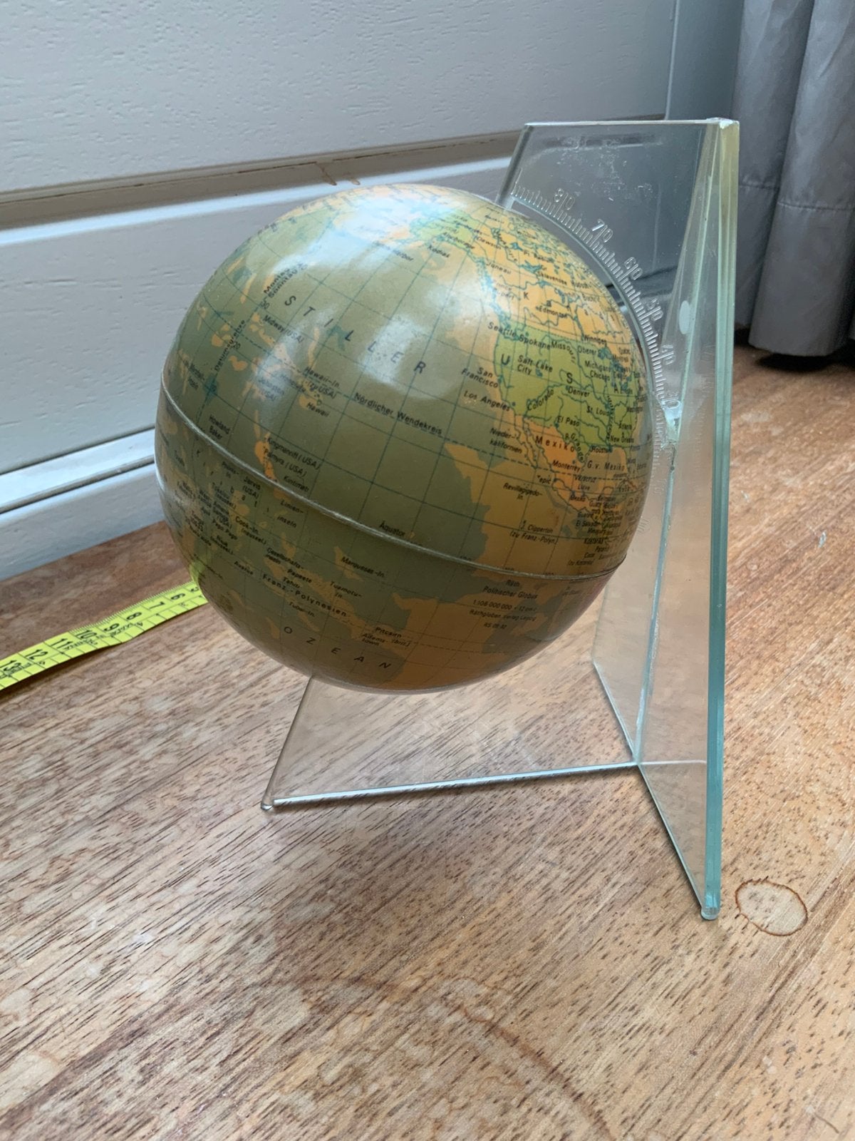 Vintage Globe 12cm Wereldbol Bureauglobe Kastglobe Globe, Ophalen of Verzenden, Zo goed als nieuw