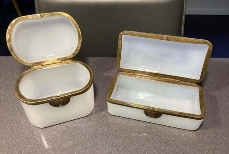 Opaline Box/Kist/Doos/ jewellery/Dekseldoos -Trinket Box 2, Ophalen of Verzenden, Zo goed als nieuw