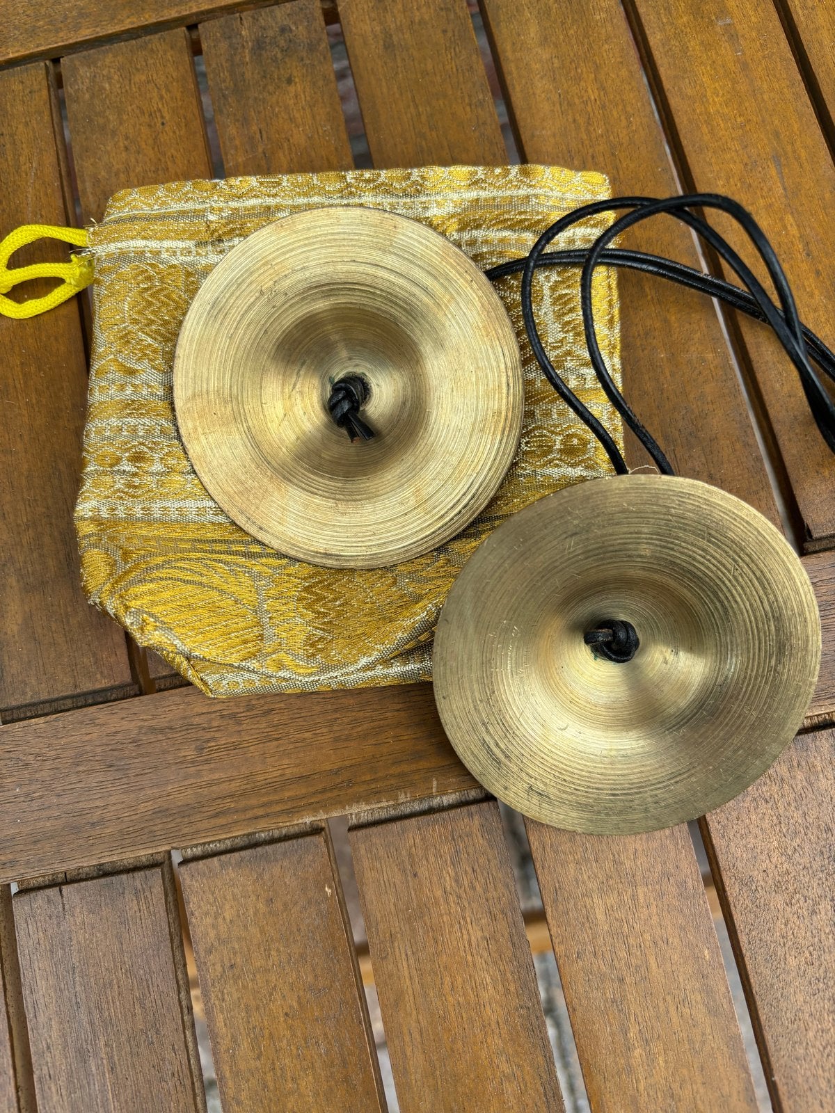 Tibetaanse Tingsha Cymbalen met Zakje, Ophalen of Verzenden, Gebruikt, Overige soorten