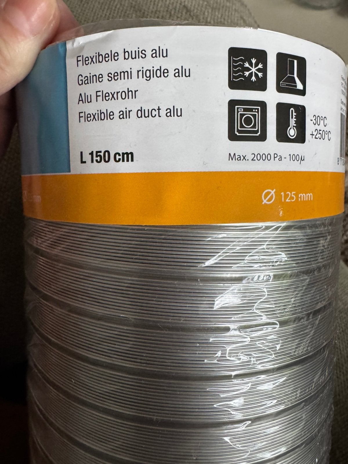 Aluminium buis voor afzuikap nieuw !!, Doe-het-zelf en Verbouw, Ophalen, Nieuw, Ventilator en Afzuiger
