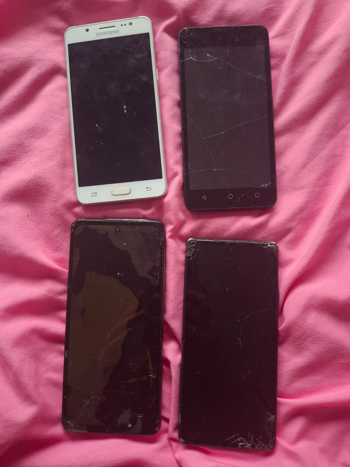 Partij defecte smartphones (Samsung en onbekend), Telecommunicatie, Overige modellen, Wit, Touchscreen, Ophalen of Verzenden