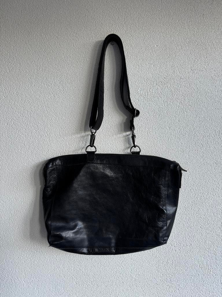 Cowboysbag zwarte echt lederen messenger schouder tas, Overige merken, Cowboysbag, Zwart, Ophalen of Verzenden