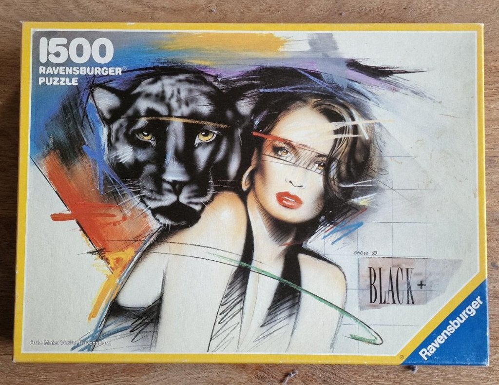 Ravensburger puzzel -  vrouw met panter - 1500 stukjes, Ophalen of Verzenden, 500 t/m 1500 stukjes, Zo goed als nieuw, Legpuzzel