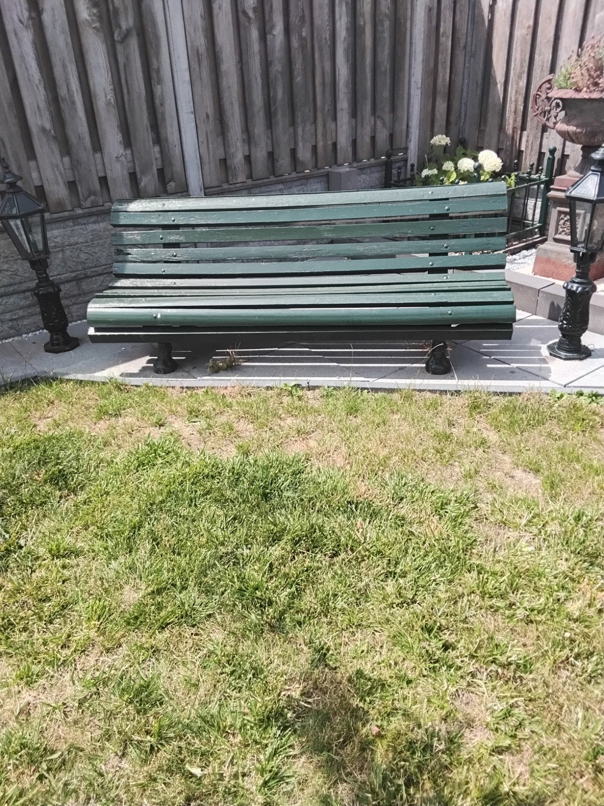 Gietijzeren tuinbank, Tuin en Terras, Tuinbanken, Ophalen, Gebruikt, Metaal