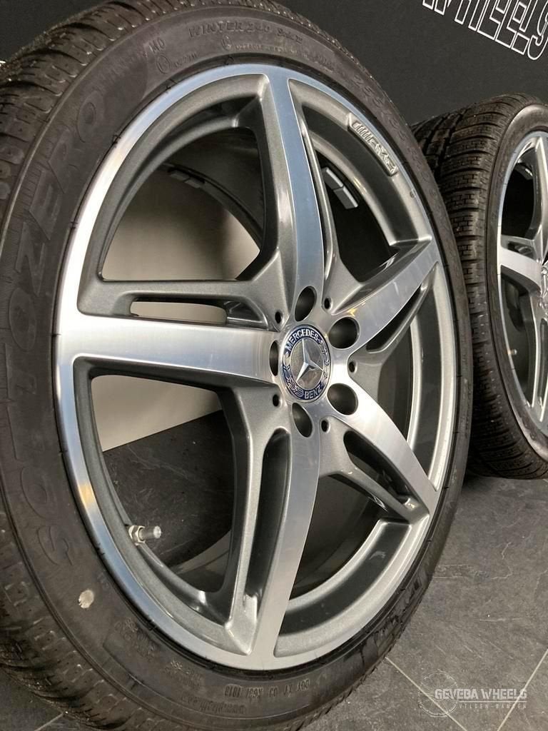 19'' originele Mercedes-Benz AMG GT velgen + winterbanden, 19 inch, Gebruikt, 255 mm, -