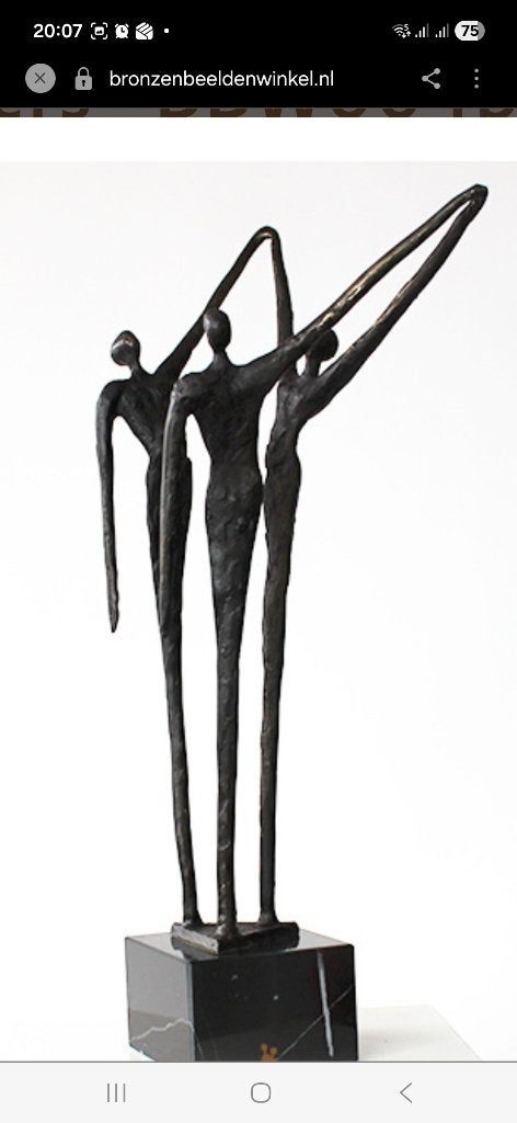 Bronzen zakelijke beeld, Ophalen, Groep mensen, Brons, 20 - 50 cm