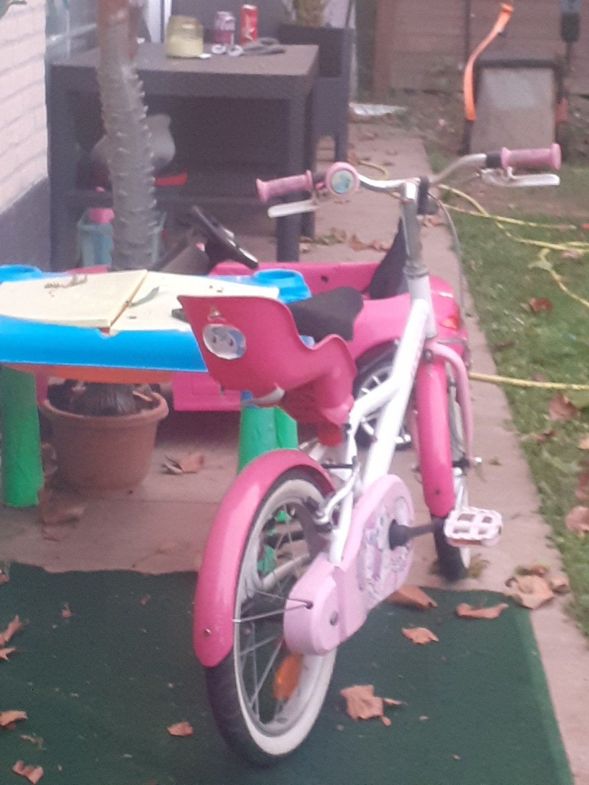 Roze kinderfiets B'Twin 16 inch met zijwieltjes, Zijwieltjes, Velgrem, Ophalen of Verzenden, B'Twin