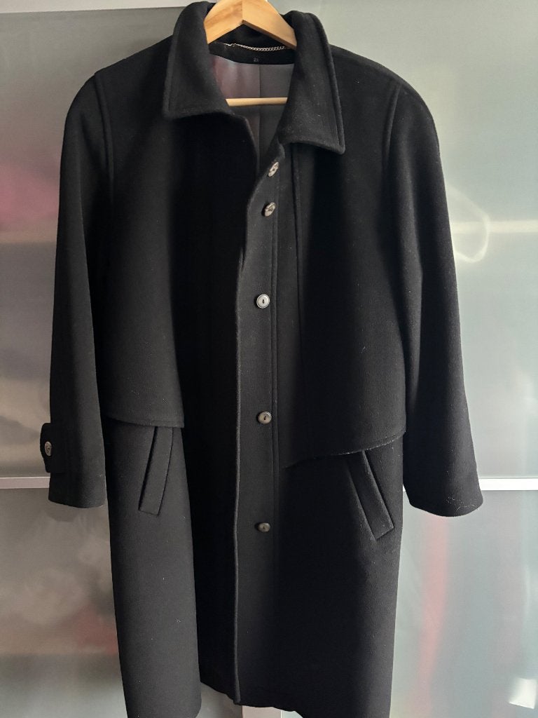 Wollen cashmere mantel jas, Ophalen of Verzenden, Gedragen, Maat 46/48 (XL) of groter, Zwart