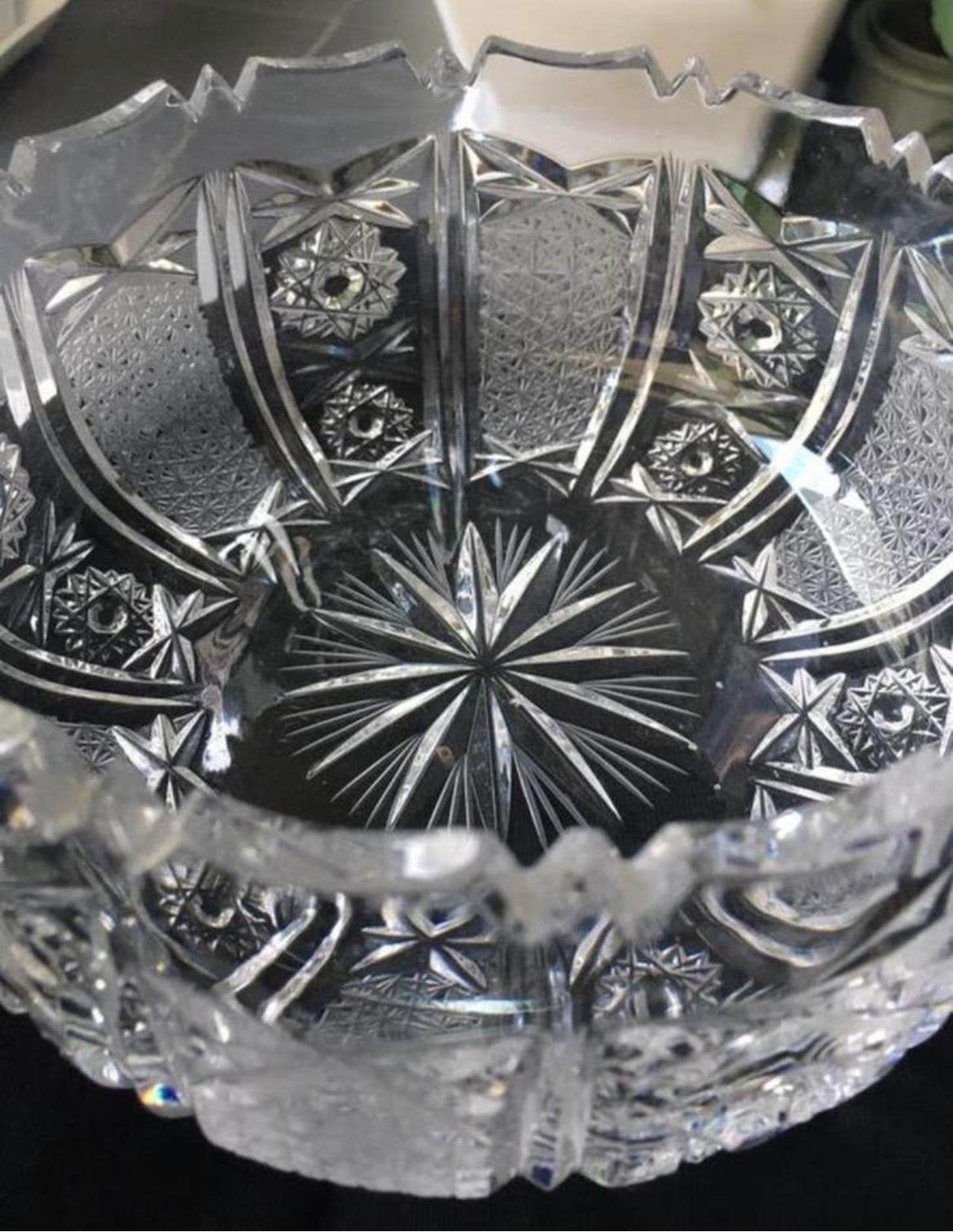 Vintage kristallen glazen vaas - Jaren '60, Antiek en Kunst, Antiek | Glas en Kristal, Ophalen