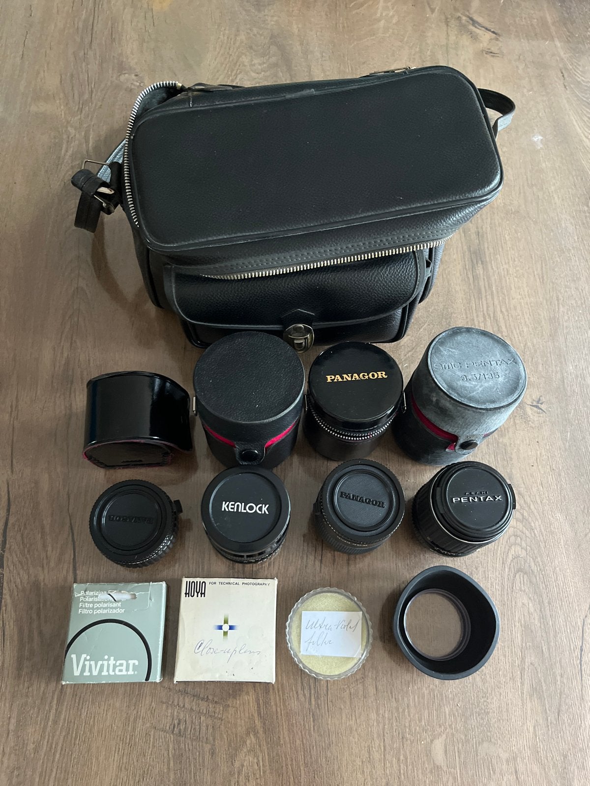 Diverse Pentax cameralenzen en accessoires, inclusief tas, Gebruikt, Beschermhoes/tas, Telelens, Pentax
