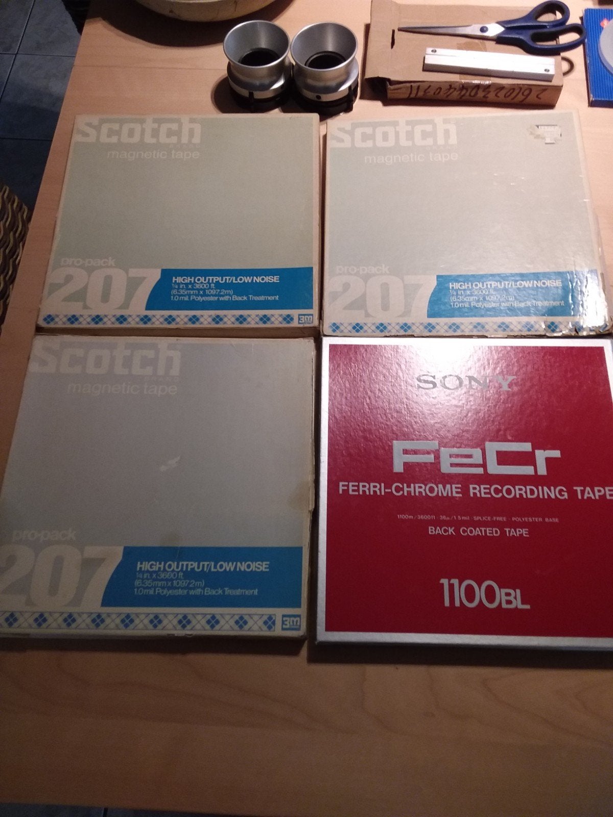 Set van 4 10 inch bandrecorder reels, Audio, Tv en Foto, Bandrecorders, Ophalen, Onderdeel