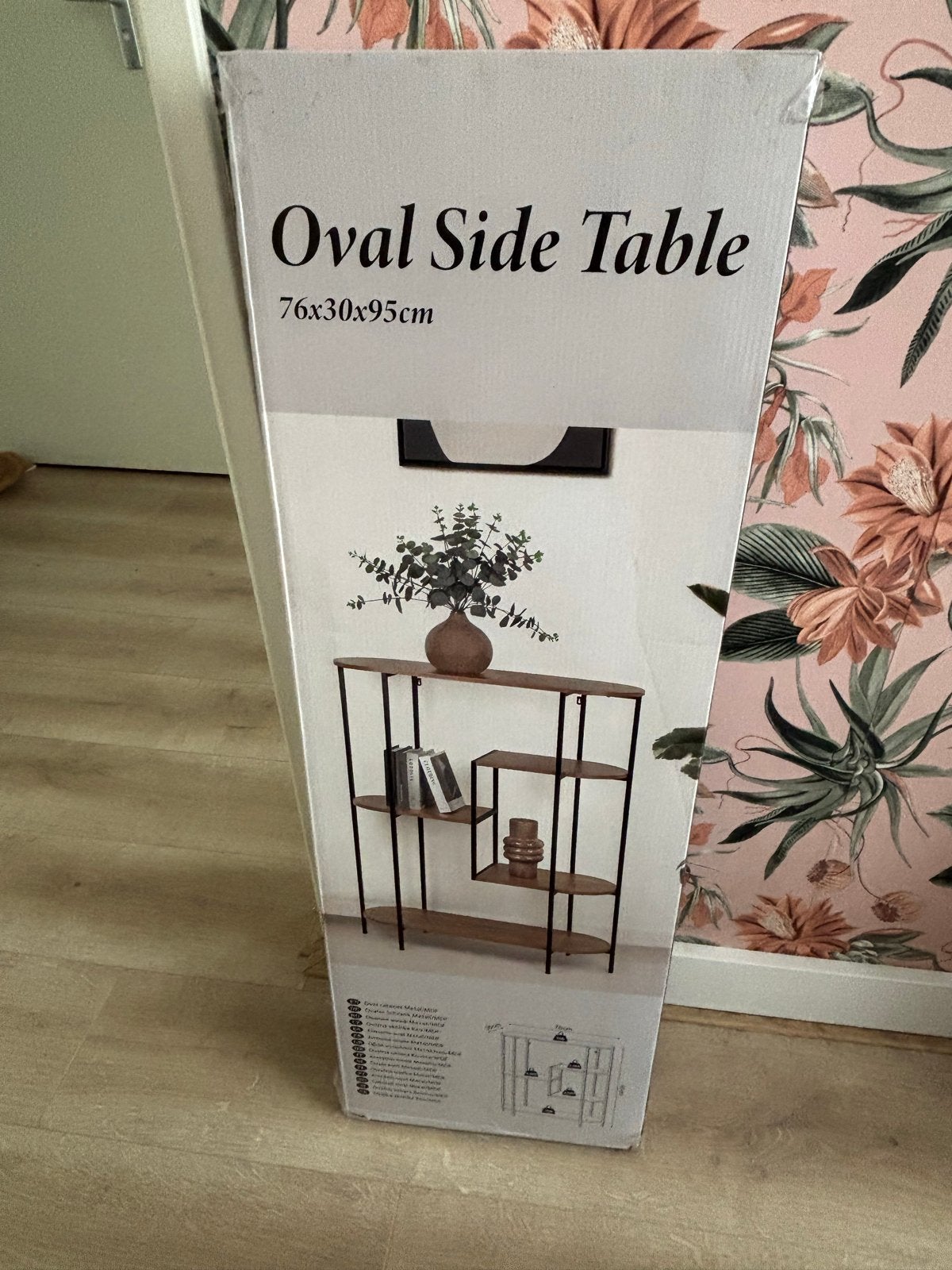 Ovale bijzettafel - Nieuw in doos, Ophalen, Nieuw, 75 cm of meer, Hout